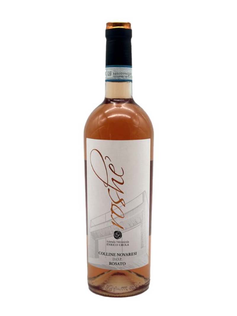 Bottle of Roshe's Rosato wine on a white background