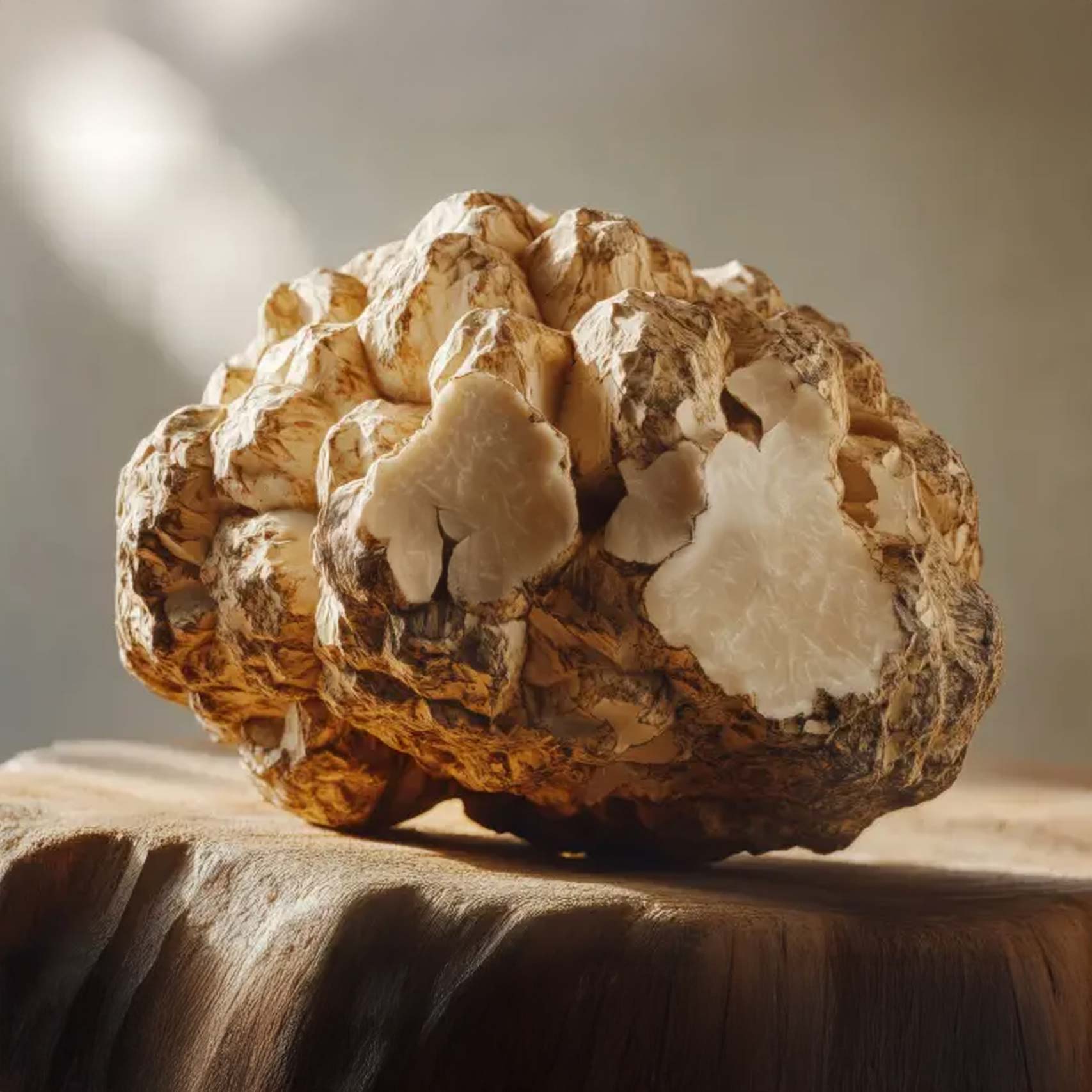 A single Monstera leaf in a clear glass vase against a white background.