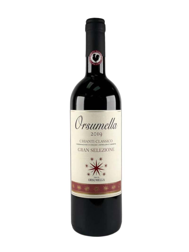 Orsumella wine bottle on a white background