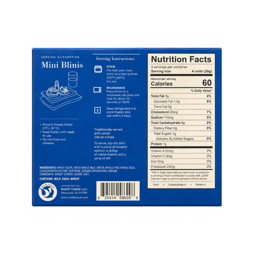 Mini Blinis – Ready-to-Eat Cocktail Blinis (16 Count)